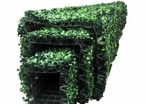 Set arbuști ornamentali artificiali piramidă pe tulpină, 3 buc. - 3/4