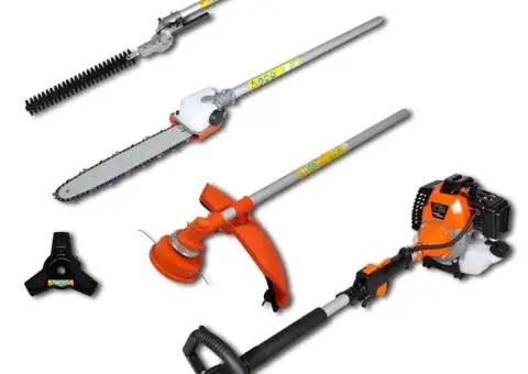 Unealtă 4-în-1 trimmer iarbă & arbuști, drujbă, motocoasă - 1/5