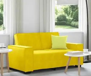 vidaXL Canapea cu 2 locuri, galben, 120 cm, catifea