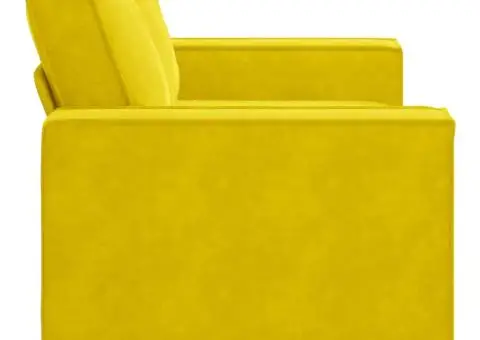 Canapea cu 2 locuri, galben, 120 cm, catifea - 5/5