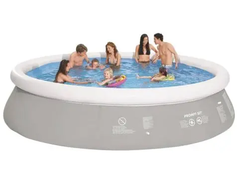 Jilong Piscină gonflabilă rotundă, gri, 450 x 122 cm