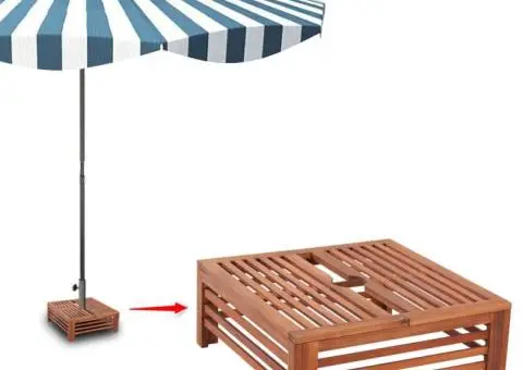 Husă pentru suport umbrelă de soare, lemn - 5/5