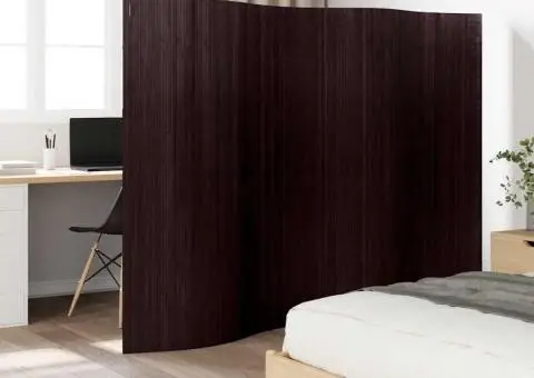 Paravan de cameră din bambus, maro închis, 250 x 165 cm - 1/5