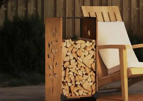 Suport pentru lemne de foc 40x30x80 cm Oțel pentru intemperii - 1/5