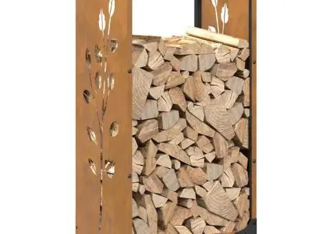 Suport pentru lemne de foc 40x30x80 cm Oțel pentru intemperii - 4/5