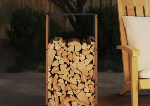 Suport pentru lemne de foc 40x30x80 cm Oțel pentru intemperii - 3/5