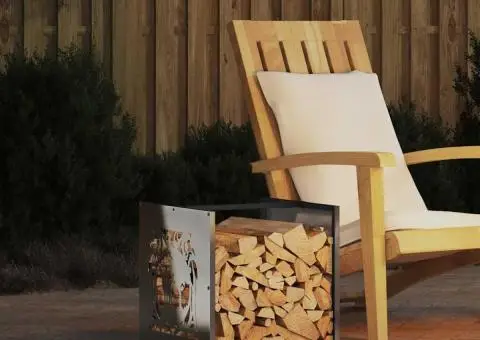 Suport pentru lemne de foc 40x40x40 cm oțel inoxidabil - 1/5