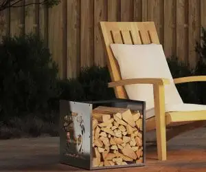 vidaXL Suport pentru lemne de foc 40x40x40 cm oțel inoxidabil