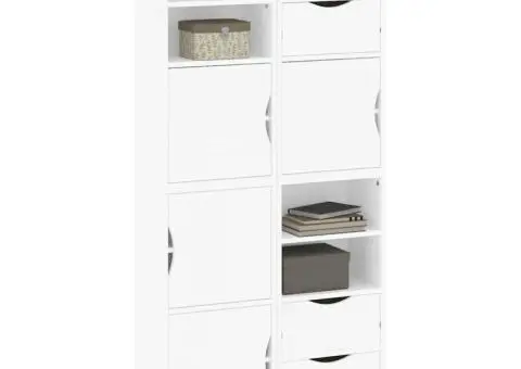 Dulapuri laterale 4 buc ODDA alb 40x24x79 cm lemn masiv de pin - 4/5