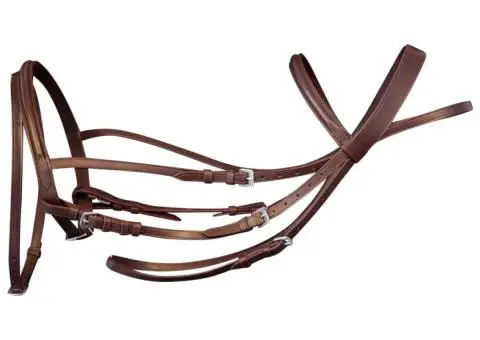 Căpăstru cu frâu și zăbală pentru ponei, piele, maro - 5/5