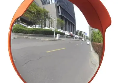 Oglindă de trafic convexă, portocaliu, 45 cm, plastic PC, de exterior - 1/5