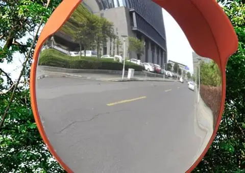 Oglindă de trafic convexă, portocaliu, 45 cm, plastic PC, de exterior - 2/5