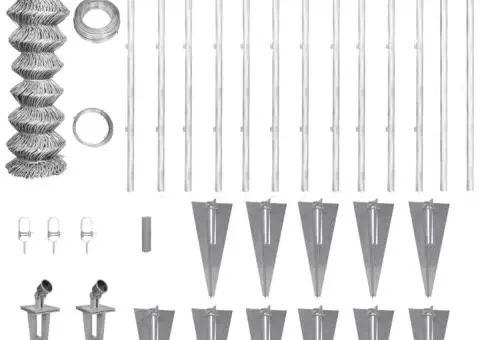 Gard din plasă cu stâlpi și țăruși, 25x0,8 m, oțel galvanizat - 1/5