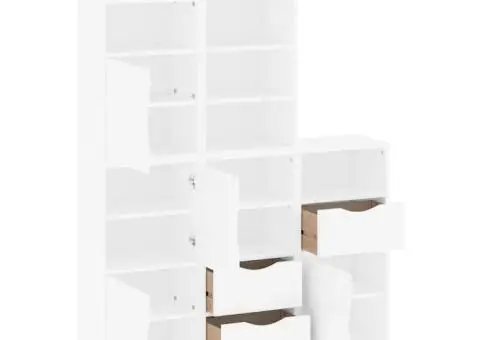 Dulapuri laterale 5 buc ODDA alb 40x24x79 cm lemn masiv de pin - 5/5