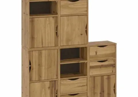 Dulapuri laterale 5 buc "ODDA" 40x24x79 cm lemn masiv de pin - 2/5