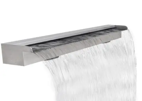 Fântână de piscină dreptunghiulară cu cascadă 120 cm oțel inoxidabil - 1/5