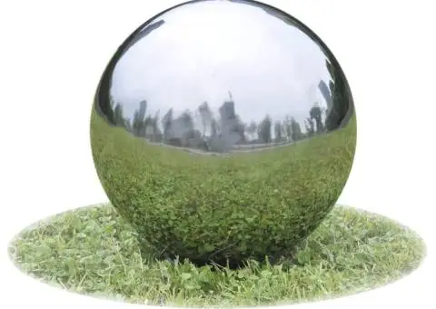 Fântână sferică de grădină cu LED-uri, 30 cm, oțel inoxidabil - 1/5