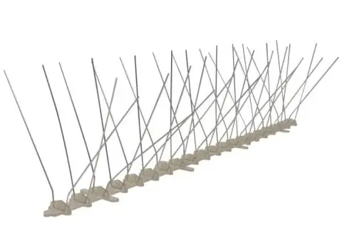 Set bandă cu țepi antipăsări cu 4 rânduri, 6 buc., plastic, 3 m - 2/5