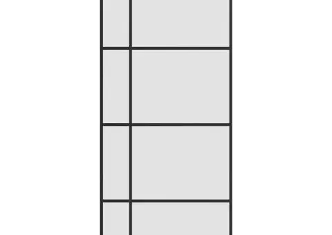 Ușă glisantă cu set de feronerie neagră 90x205 cm Sticlă ESG - 2/5