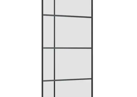 Ușă glisantă cu set de feronerie neagră 90x205 cm Sticlă ESG - 5/5