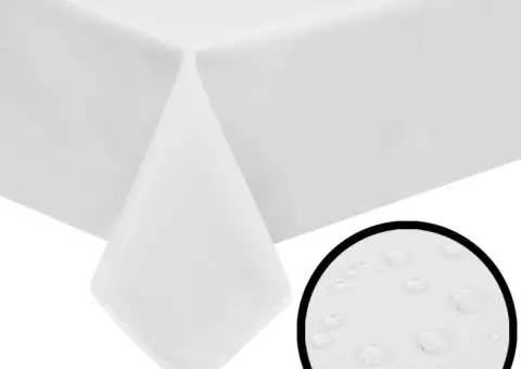 Fețe de masă, 250 x 130 cm, alb, 5 buc. - 1/3