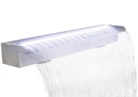 Fântână piscină dreptunghiulară LED-uri 90 cm oțel inoxidabil - 3/5