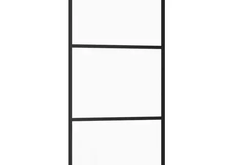 Ușă glisantă cu set de feronerie neagră 90x205 cm Sticlă ESG - 5/5