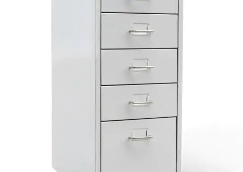 Fișet cu 5 sertare gri 68,5 cm oțel - 1/5