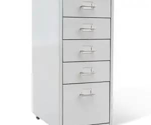 vidaXL Fișet cu 5 sertare gri 68,5 cm oțel