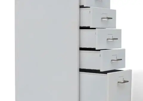 Fișet cu 5 sertare gri 68,5 cm oțel - 4/5