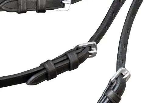 Căpăstru de piele cu frâu și zăbală, negru - 3/5