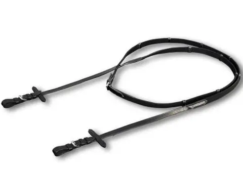 Căpăstru de piele cu frâu și zăbală, negru - 5/5