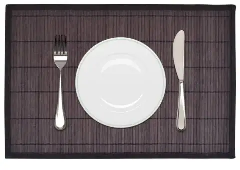 Naproane din bambus, 6 buc, maro închis, 30 x 45 cm - 1/4