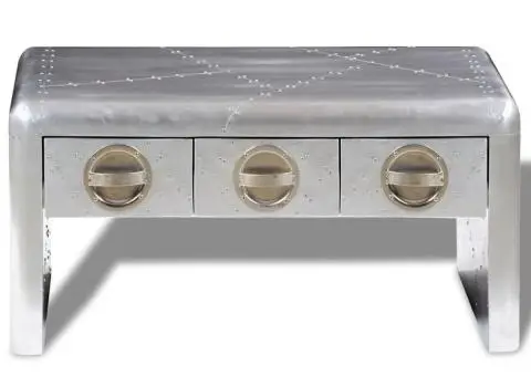 Masă cafea Aviator cu 3 sertare, stil vintage aeronavă Airman - 2/5