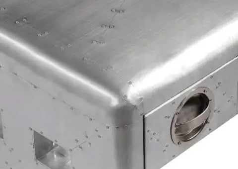 Masă cafea Aviator cu 3 sertare, stil vintage aeronavă Airman - 4/5