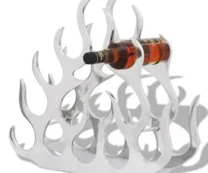 vidaXL Suport sticle de vin pentru 11 sticle, argintiu, aluminiu