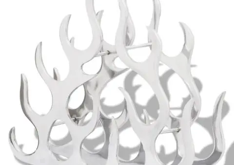 Suport sticle de vin pentru 11 sticle, argintiu, aluminiu - 2/5