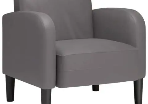 Canapea scaun cu cotiere gri 54 cm piele artificială - 2/5