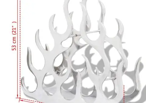 Suport sticle de vin pentru 11 sticle, argintiu, aluminiu - 5/5