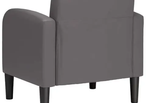 Canapea scaun cu cotiere gri 54 cm piele artificială - 5/5