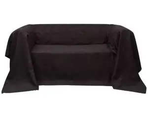 Husă din velur microfibră pentru canapea, 210 x 280 cm, maro