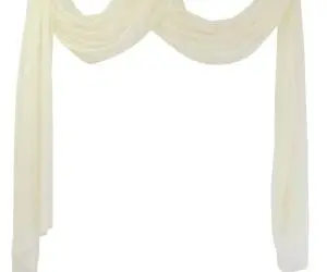 Draperie transparentă din voal 140 x 600 cm, crem