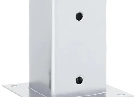 Baze stâlp pătrate 4 buc Argintiu 91x91 mm Oțel galvanizat - 3/5