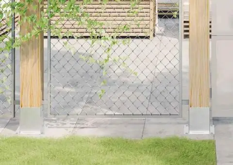 Baze stâlp pătrate 4 buc Argintiu 101x101 mm Oțel galvanizat - 1/5