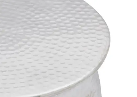 Scaun/Masă laterală din aluminiu bătut la ciocan, argintiu - 3/4
