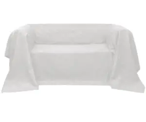 Husă din velur microfibră pentru canapea, 270x350 cm, crem