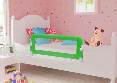 Balustradă de siguranță pentru pat de copil, verde, 102x42 cm - 1/5