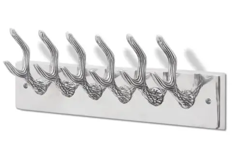 Cuier din aluminiu pentru haine, pălării, cravate, argintiu - 1/5