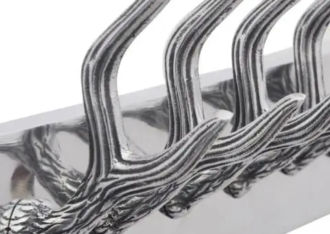 Cuier din aluminiu pentru haine, pălării, cravate, argintiu - 3/5