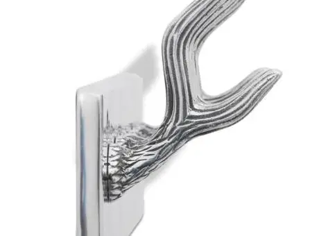 Cuier din aluminiu pentru haine, pălării, cravate, argintiu - 4/5